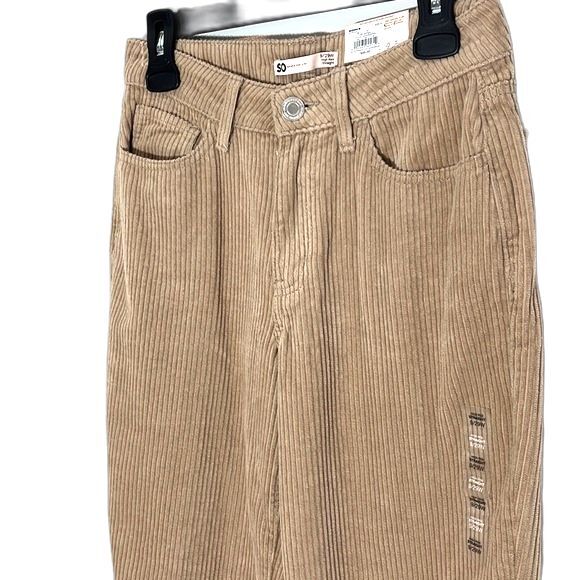 SO High Rise Straight Leg Tan Corduroy Pants NWT Junior Size 9 - Picture 3 of 14